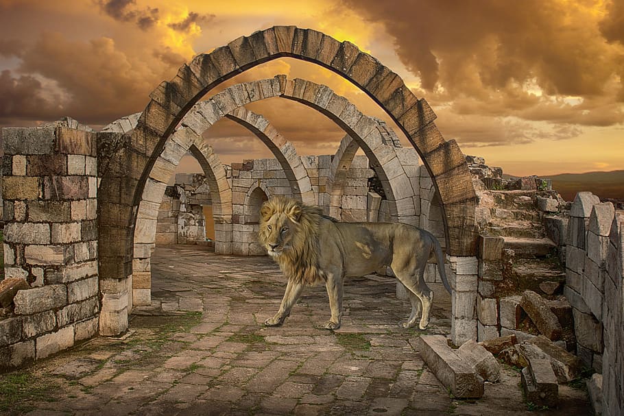 leon, ruins, sky, clouds, architecture, temple, historical HD wallpaper