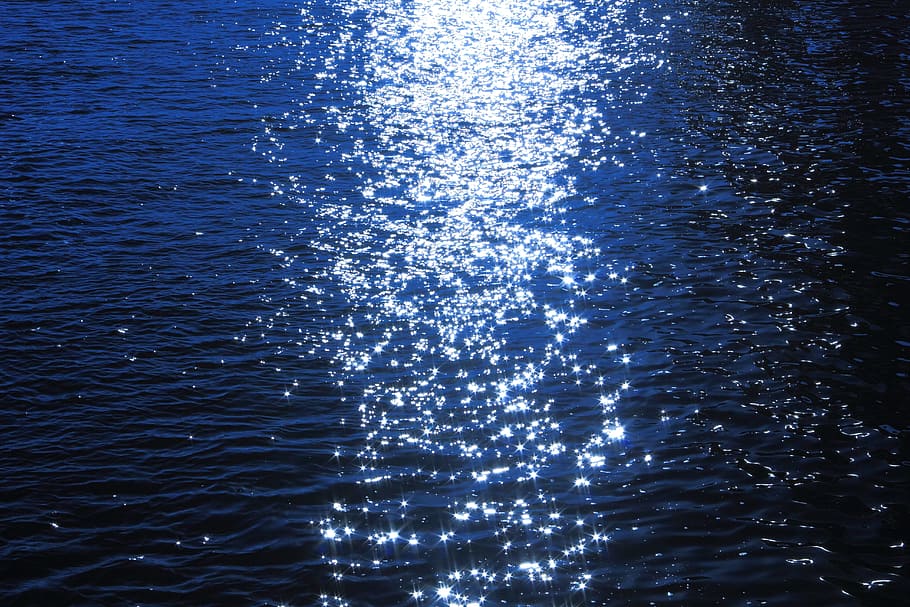 water, light, sunlight, wave, reflection, blue, full frame HD wallpaper