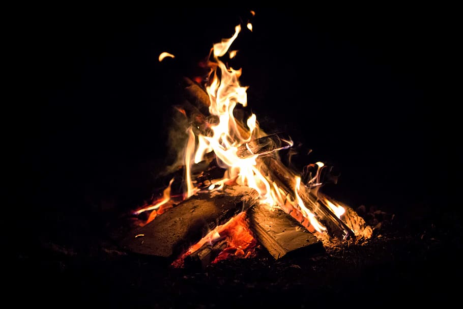 bonfire photography, burning, flame, heat - temperature, fire - natural phenomenon HD wallpaper