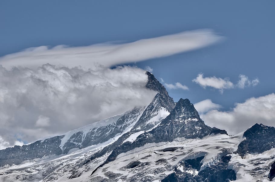 Photo of Mountains Covered with Snow, alps, altitude, clouds HD wallpaper