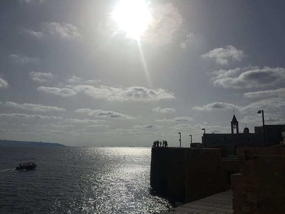израиль, акко, sky, water, sea, sunlight, cloud - sky HD wallpaper