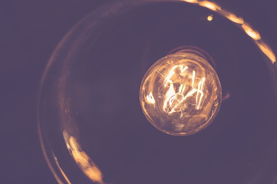 light bulb, lights, electricity, dark, illuminated, filament HD wallpaper