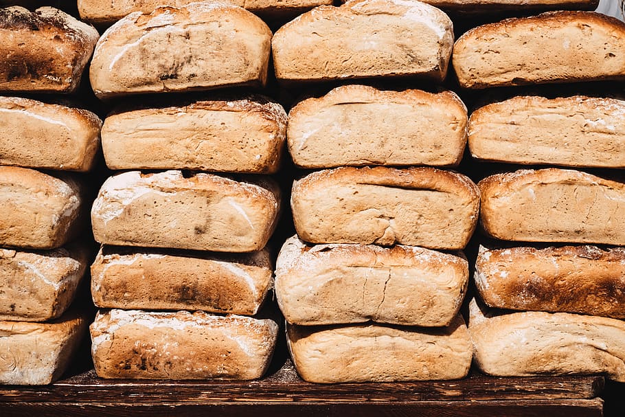 Pile of Baked Breads, bakery, baking, close-up, delicious, food HD wallpaper