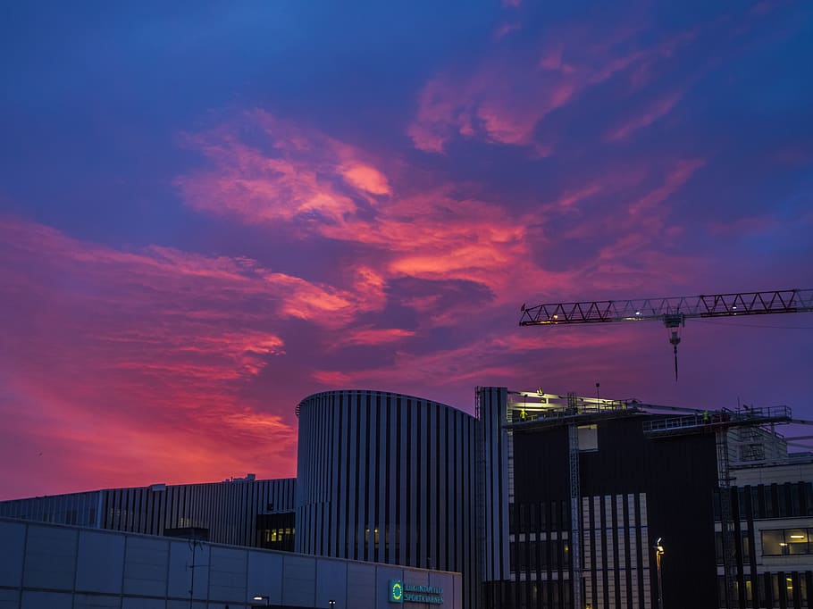 high-rise building under sunser, sky, nature, outdoors, office building HD wallpaper