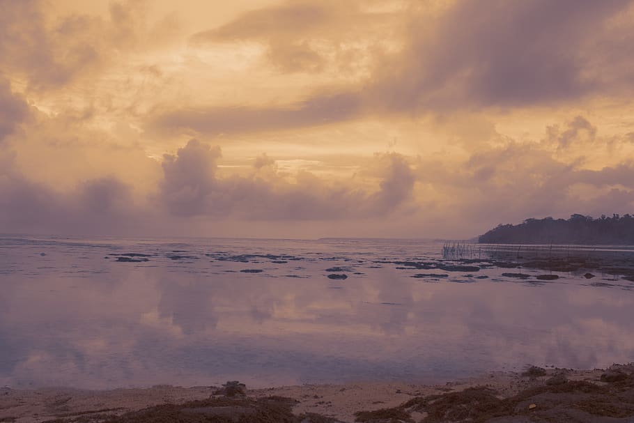 beach, water, cloud, sea, island, scenics - nature, cloud - sky HD wallpaper