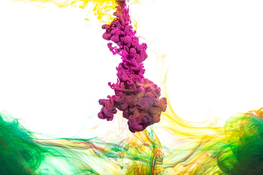 Yellow And Purple Ink With Green Photo, Backgrounds, Textures HD wallpaper