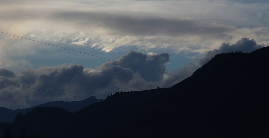 sunset, cloud, mountain, cloud - sky, silhouette, beauty in nature HD wallpaper