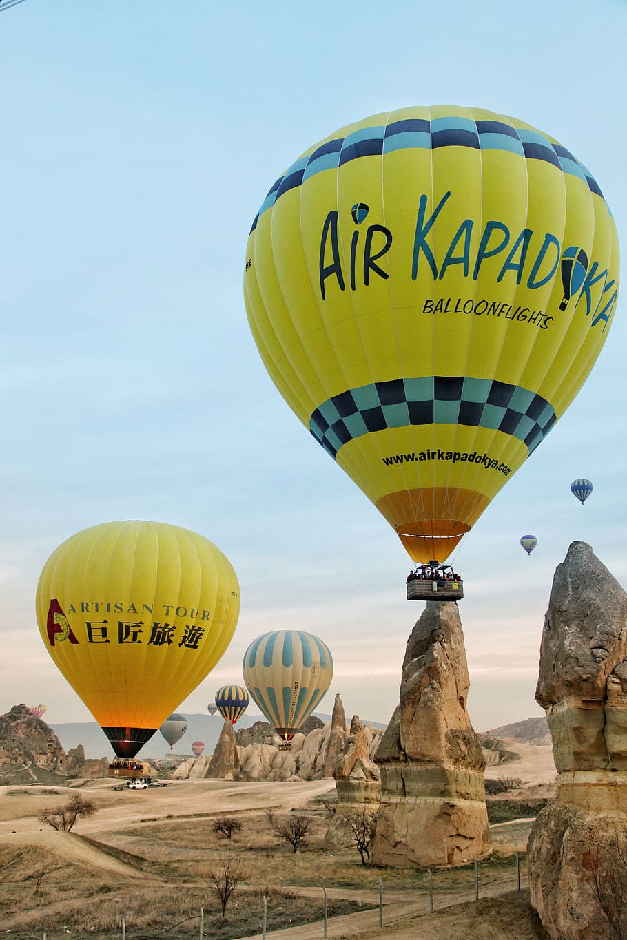 hot air balloon, cappadocia, turkey, air vehicle, sky, nature HD wallpaper