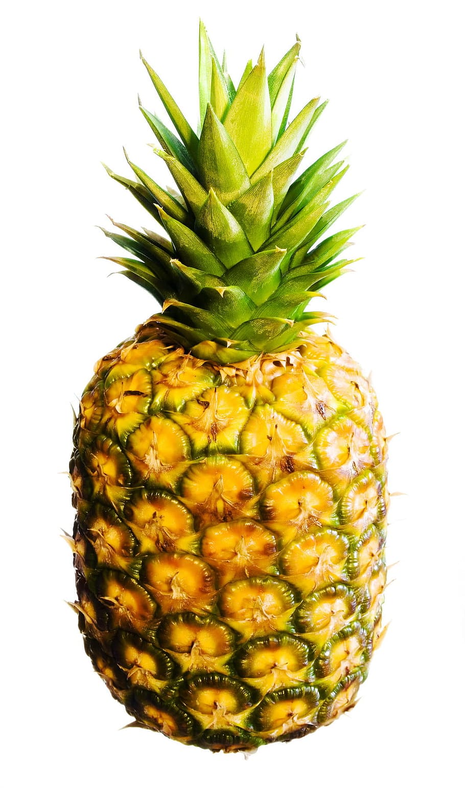 pineapple, isolated, ripe, single, object, nobody, green, white HD wallpaper