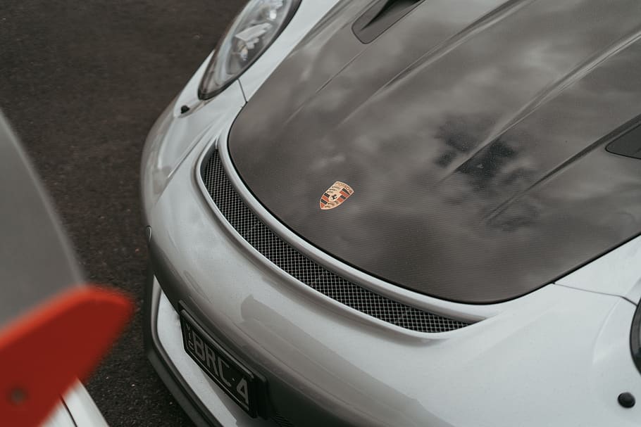 silver Porsche car, transportation, automobile, vehicle, tire HD wallpaper