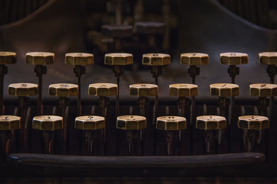 typewriter keys, in a row, no people, indoors, selective focus HD wallpaper