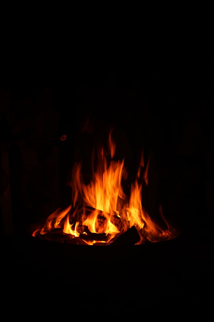fire, black, burning, fire - natural phenomenon, heat - temperature HD wallpaper