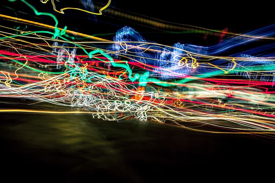 united states, fullerton, lights, neon, glow, abstract, speed, HD wallpaper