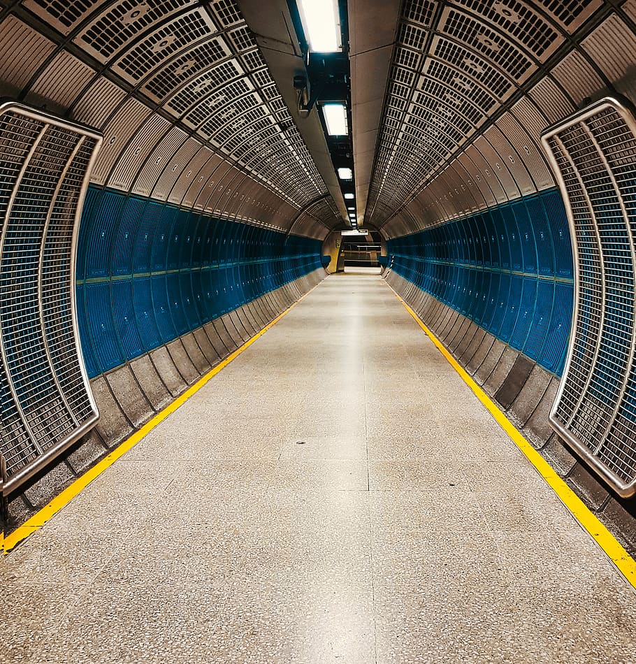 handrail, banister, corridor, path, walkway, terminal, transportation HD wallpaper