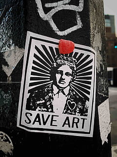 Save Art sticker on post, label, text, advertisement, poster HD wallpaper