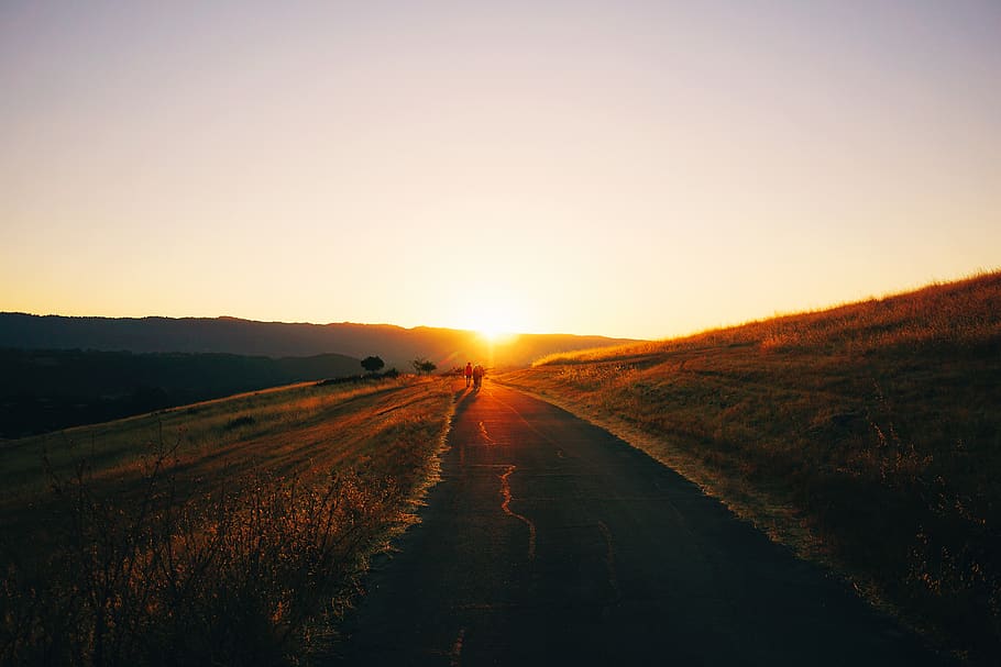 road between mountains, gravel, dirt road, stanford, sunrise HD wallpaper