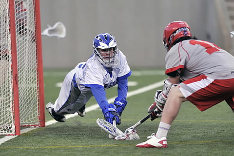 Person Wearing Blue Gloves Holding Lacrosse Stick, action, athletes HD wallpaper