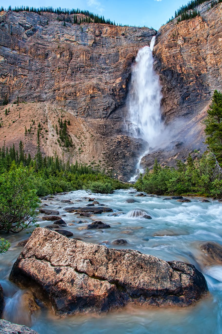 Scenic View Of Waterfalls, cliff, environment, flow, flowing HD wallpaper