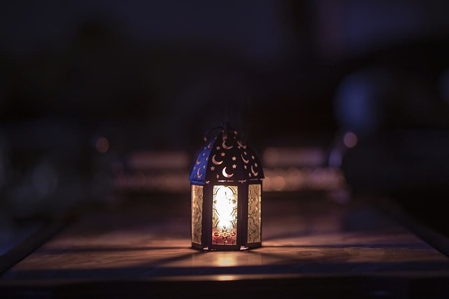 Turned-on Night Lamp, art, color, dark, design, electricity, energy HD wallpaper