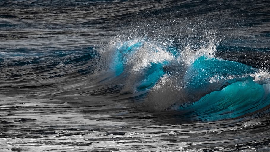 wave, surf, water, nature, rolling, blue, liquid, swirl, sea HD wallpaper