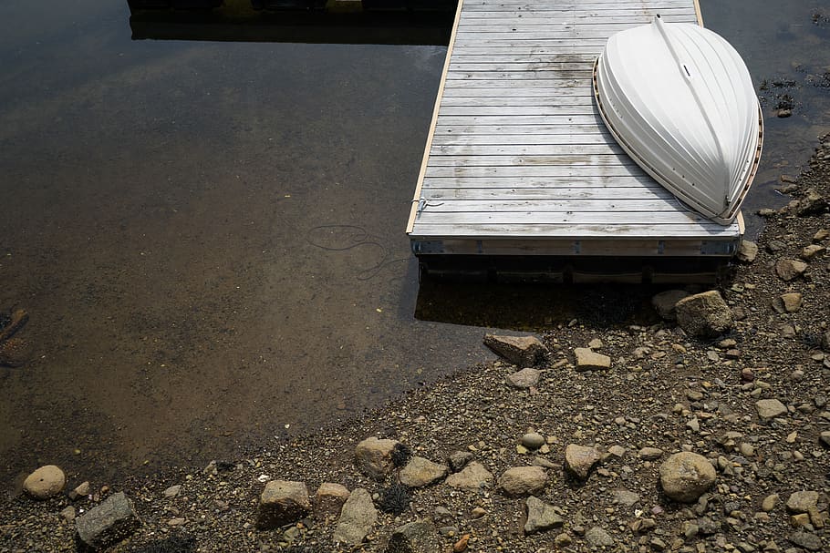 white boat on gray dock, no people, day, wood - material, transportation HD wallpaper