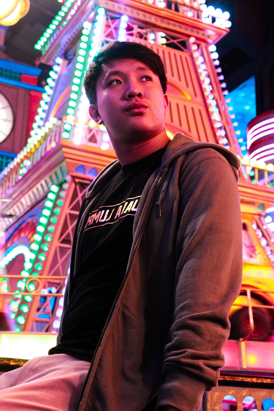 person wearing jacket, one person, illuminated, standing, young men HD wallpaper