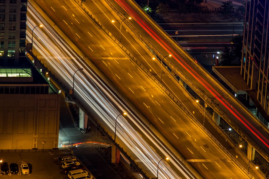 cn tower, canada, toronto, streets, cars, long exposure, architecture HD wallpaper