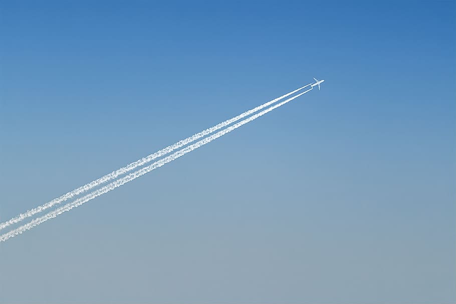 aircraft, sky, tail, traffic, flying, aviation, vacations, blue HD wallpaper