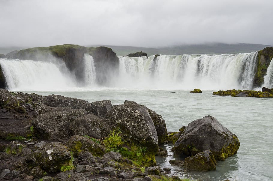 Hd Wallpaper Iceland Godafoss Nature Landscape Water Gorge Waterfalls Wallpaper Flare 2546