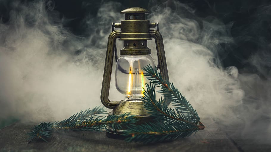 Photo of a Fire Lamp, antique, fire lantern, flame, heat, light HD wallpaper