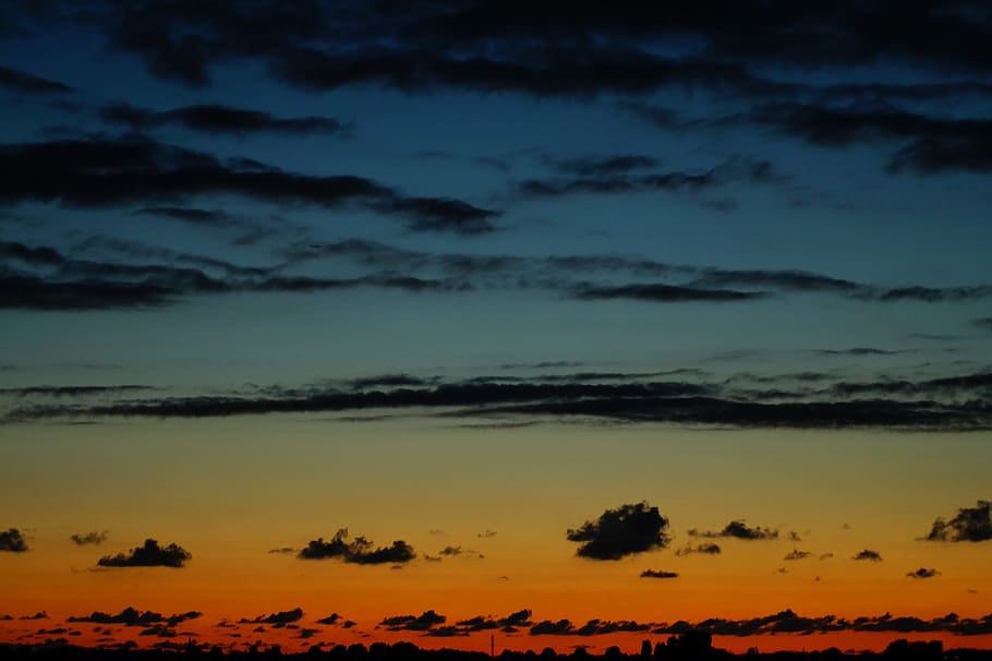 Multicolored Sky, clouds, dark, dawn, evening, nature, outdoors HD wallpaper