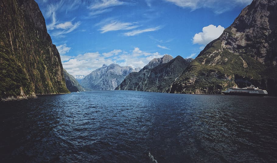 new zealand, milford sound, mountains, millford sound, sky