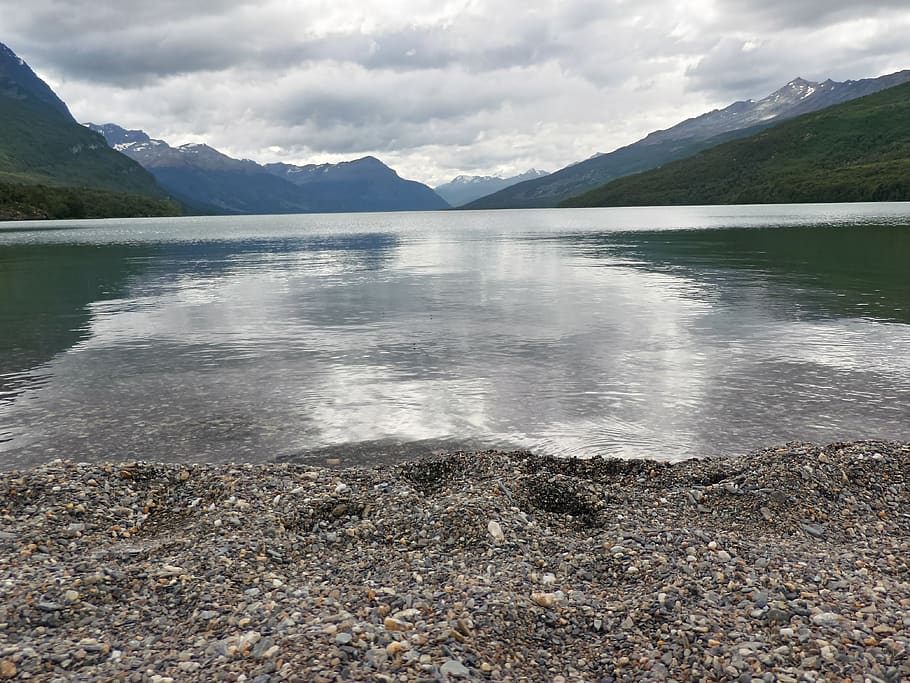 argentina, ushuaia, water, beauty in nature, mountain, cloud - sky HD wallpaper