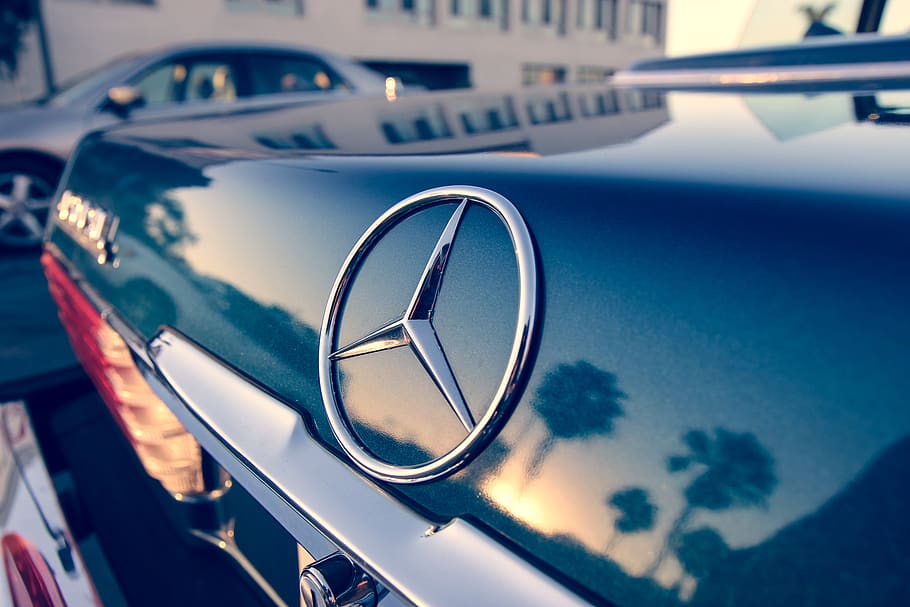Close Up Photography of Chrome Mercedes-benz Car Emblem, automobile HD wallpaper