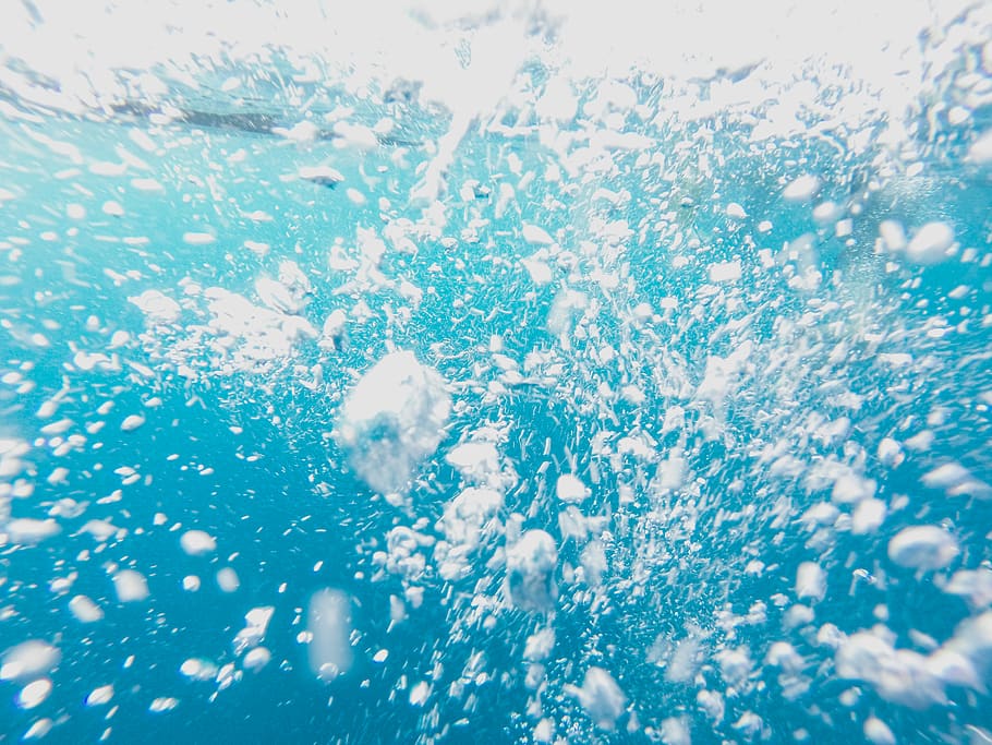 water, bubbles, blue, nature, day, backgrounds, full frame HD wallpaper