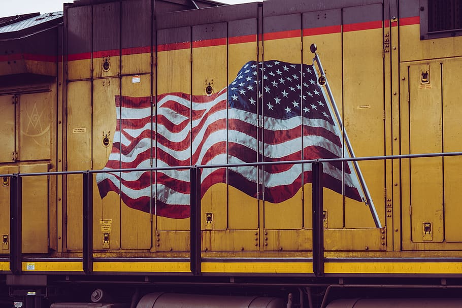 Brown U.s.a Flag-printed Cabinet, administration, architecture HD wallpaper