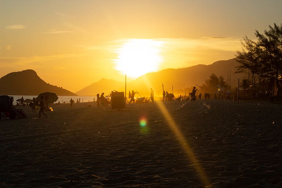 flare, light, sunlight, person, human, sky, sunset, summer HD wallpaper