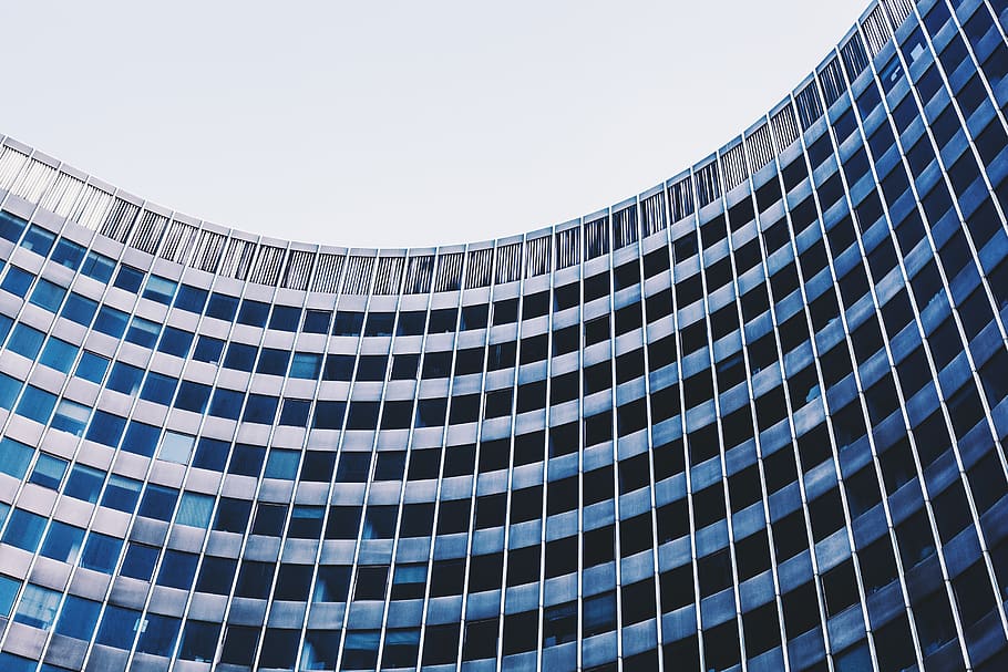 architecture, blue, building, infrastructure, curved, building exterior HD wallpaper