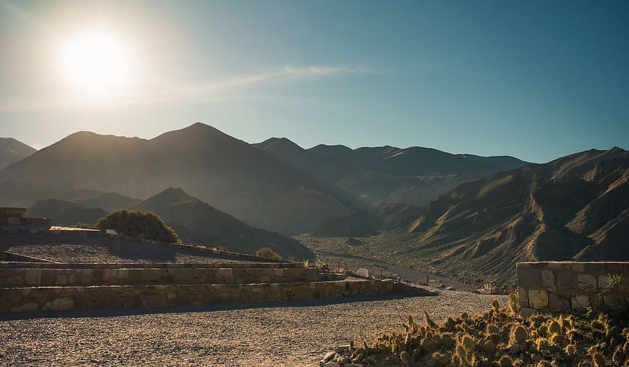 sun, landscape, sunset, nature, mountain, scenics - nature HD wallpaper