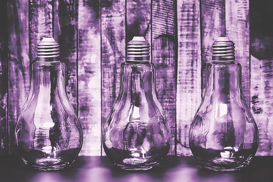 glasses, light bulb, storage, decoration, idea, transparent HD wallpaper