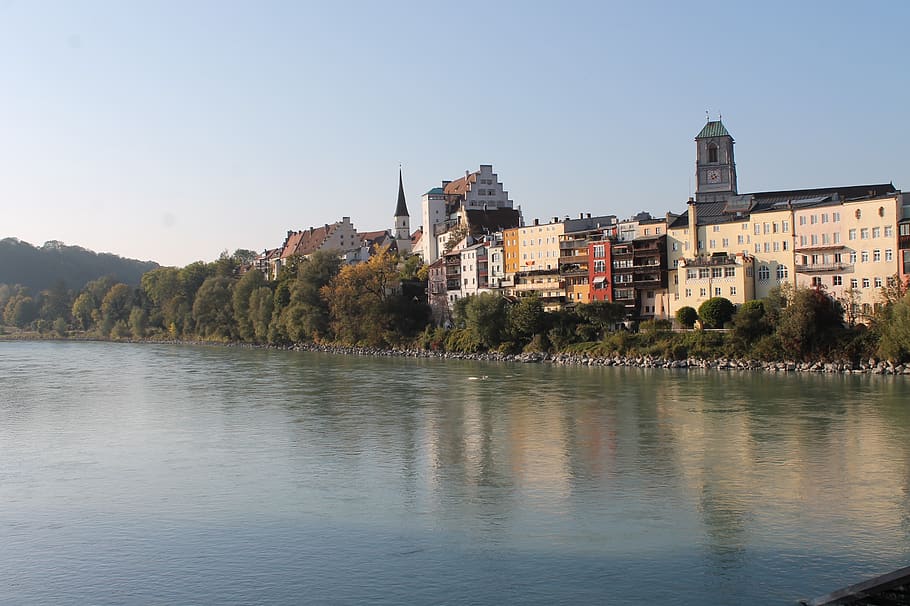 water, river, landscape, wet, building exterior, built structure HD wallpaper