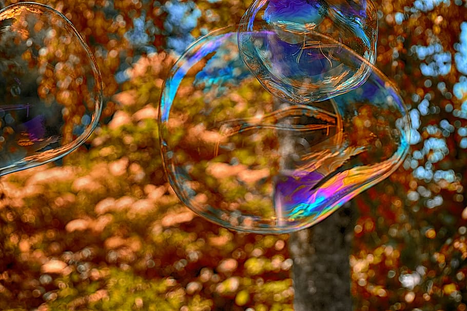 soap bubble, huge, large, make soap bubbles, wabbelig, iridescent HD wallpaper