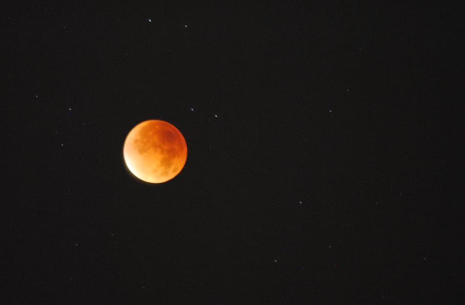 spain, madrid, red moon, night, sky, space, astronomy, beauty in nature HD wallpaper