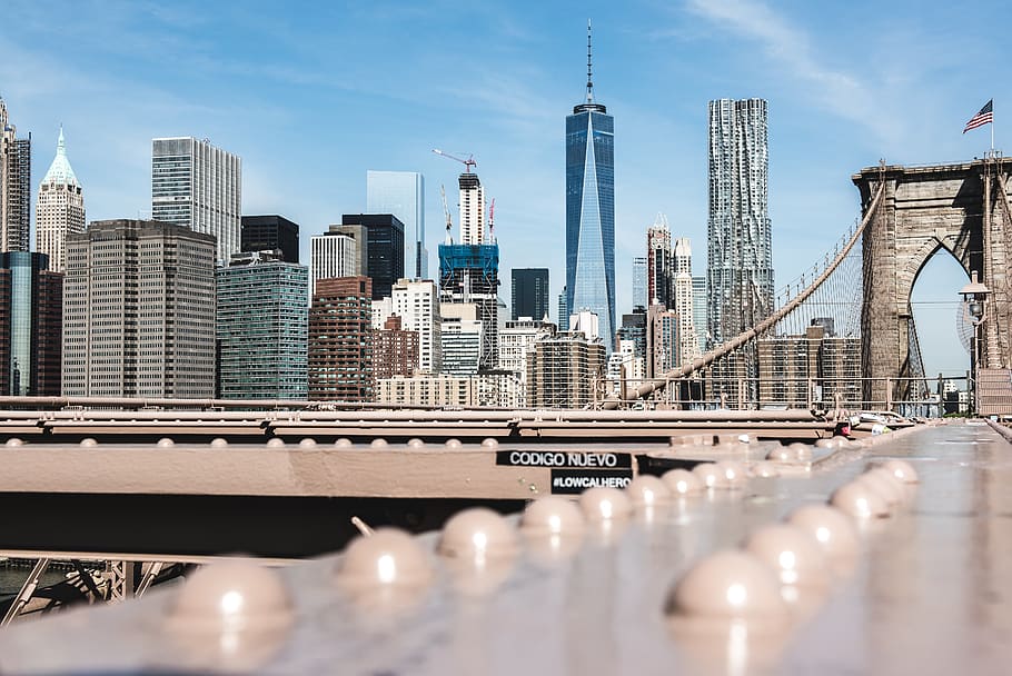 Glass Building during Daytime, architecture, bridge, brooklyn bridge HD wallpaper