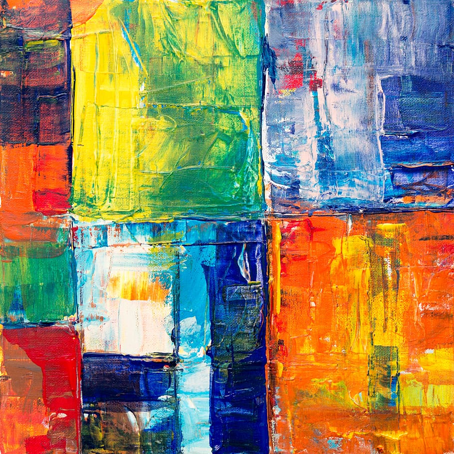 rectangular oil-based abstract painting, multi colored, backgrounds HD wallpaper