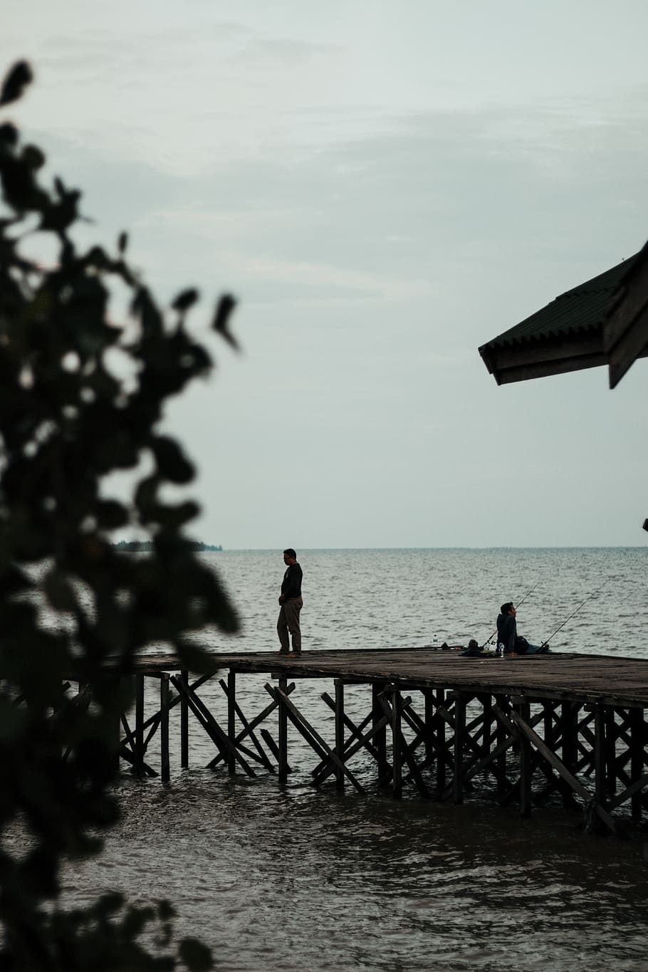 Man Standing On Boardwalk, dock, jetty, pier, sea, water, real people HD wallpaper