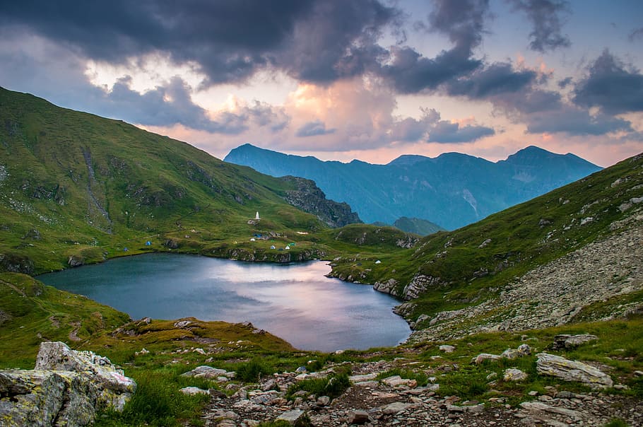 lake, water, stream, mountain, rock, rocky, landscape, scenics - nature HD wallpaper