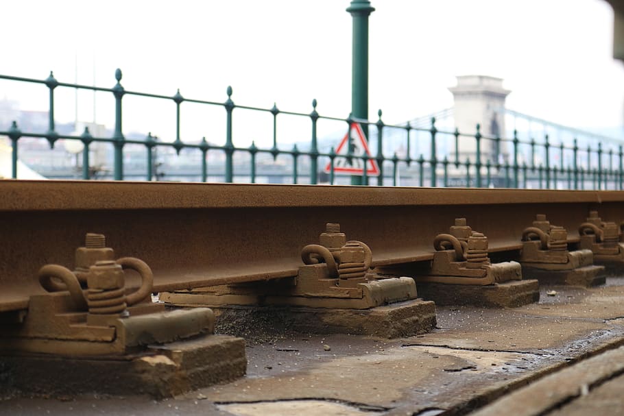 rails, train, tram, budapest, chain bridge, hungary, city, architecture HD wallpaper