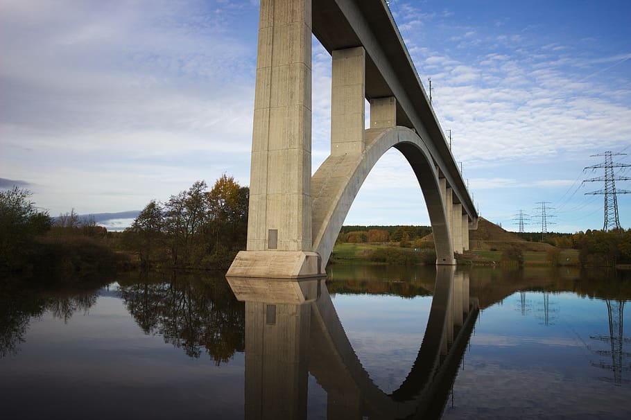 bridge, water, architecture, lighting, sky, reflection, built structure HD wallpaper