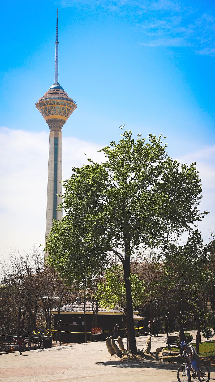 iran, tehran, fadak park, garden, milad, city, tower, tree, HD wallpaper